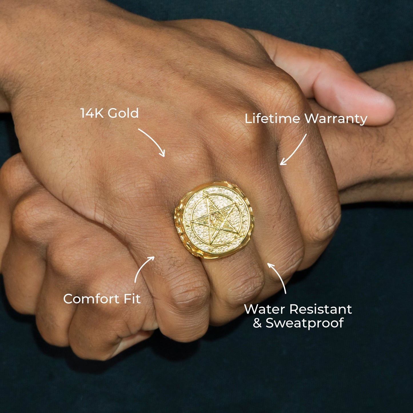 Mens Jewelry - Star Gold Pinky Ring | 21 Grams