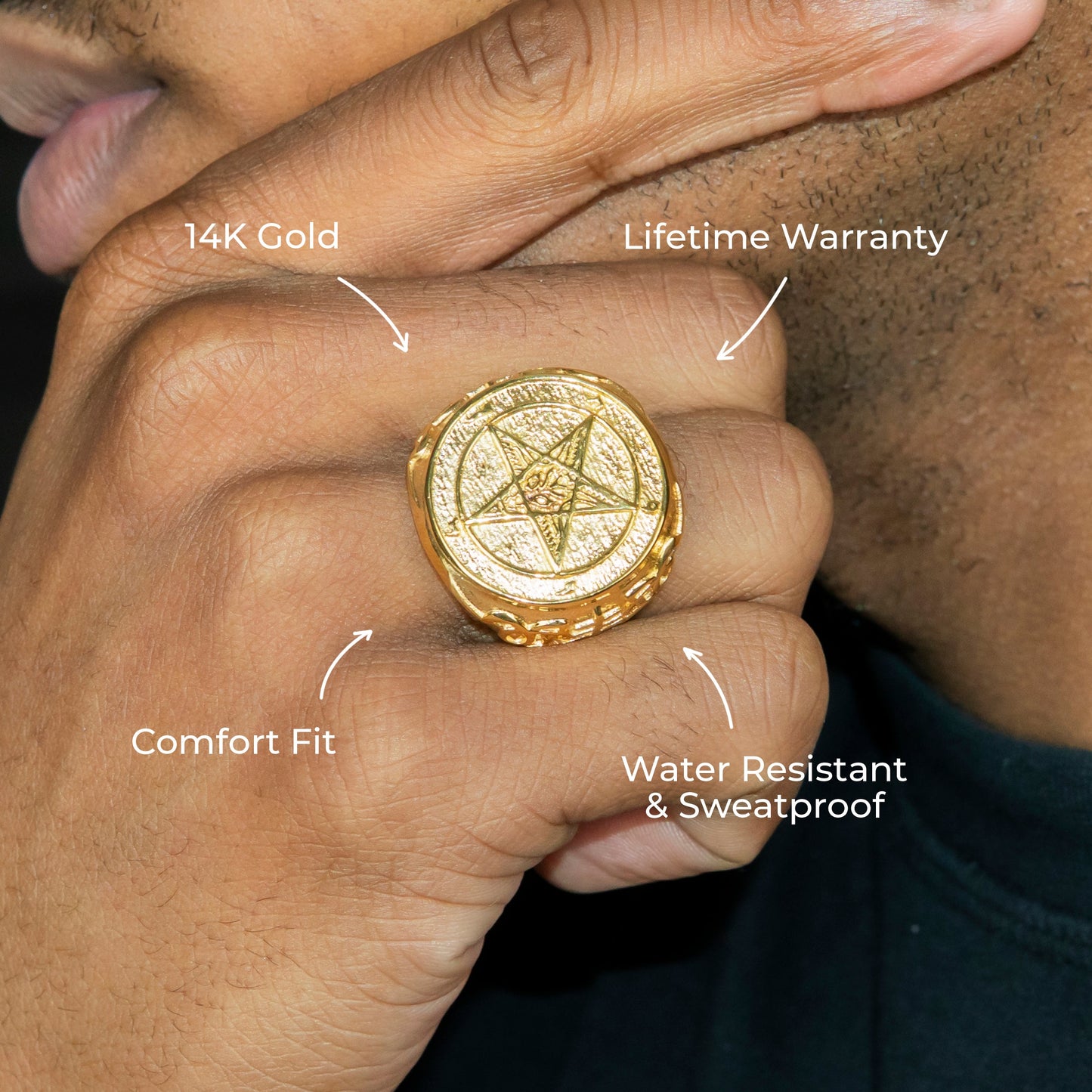 Mens Jewelry - Star Gold Pinky Ring | 21 Grams