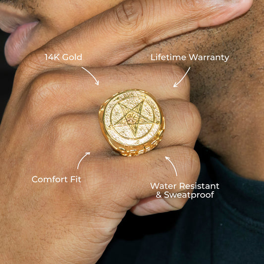 Mens Jewelry - Star Gold Pinky Ring | 21 Grams