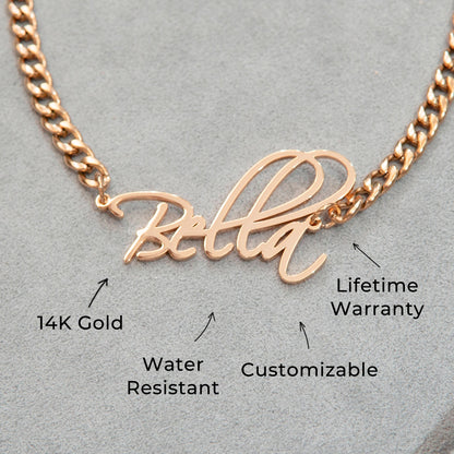 Women Jewelry - Rose Gold Name Necklace | Style # N37