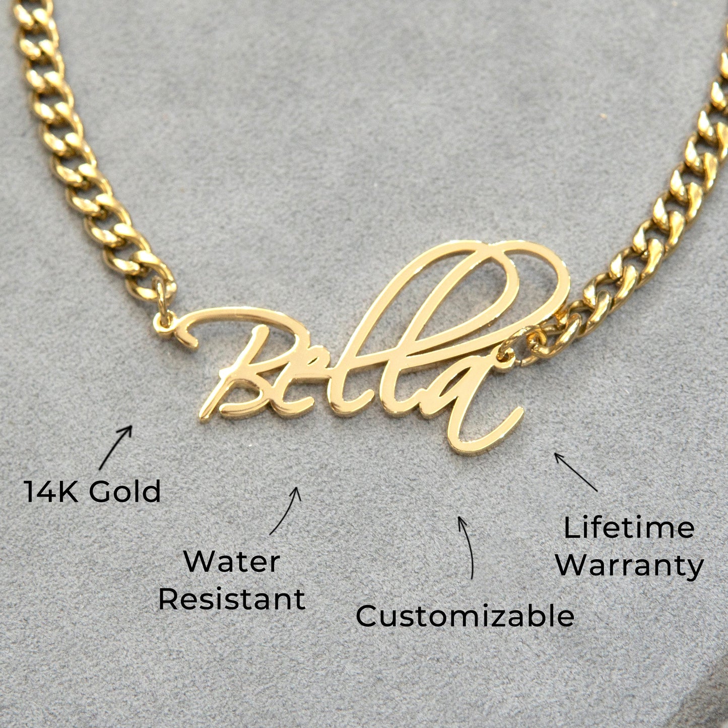 Women Jewelry - Gold Name Necklace | Style # N37