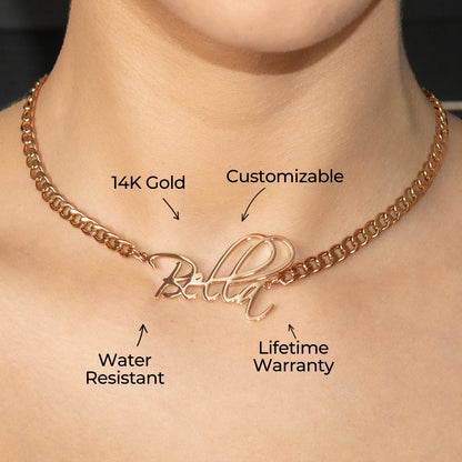 Women Jewelry - Rose Gold Name Necklace | Style # N37