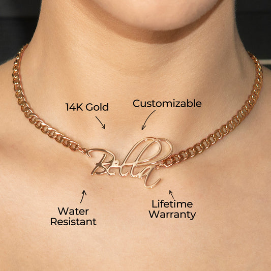 Women Jewelry - Rose Gold Name Necklace | Style # N37