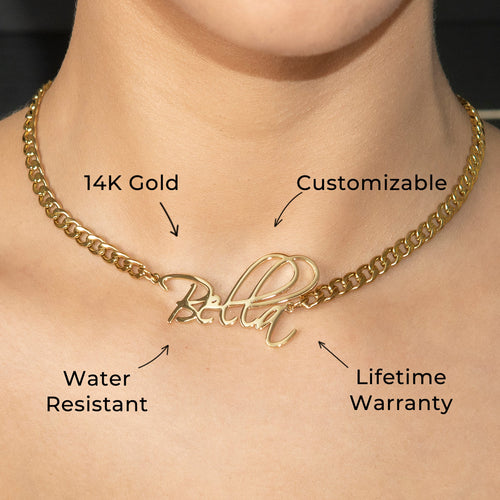 Women Jewelry - Gold Name Necklace | Style # N37