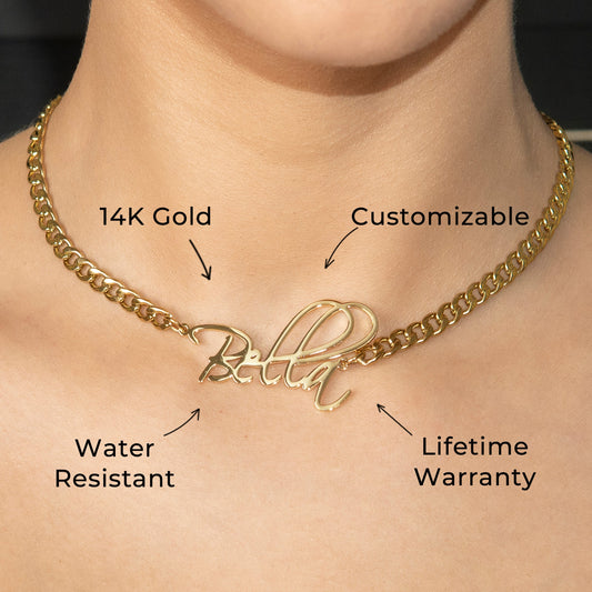 Women Jewelry - Gold Name Necklace | Style # N37