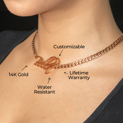 Women Jewelry - Rose Gold Name Necklace | Style # N37