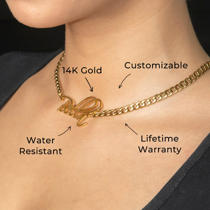 Women Jewelry - Gold Name Necklace | Style # N37