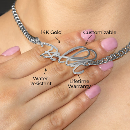 Women Jewelry - White Gold Name Necklace | Style # N37