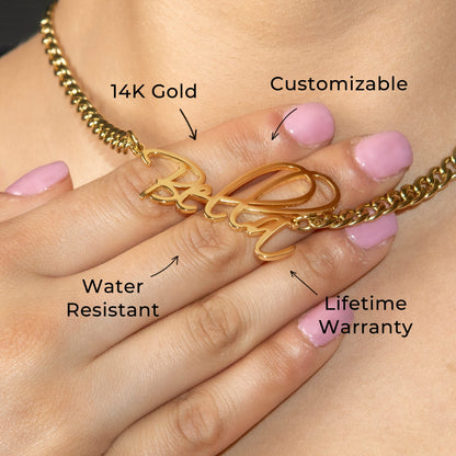 Women Jewelry - Gold Name Necklace | Style # N37