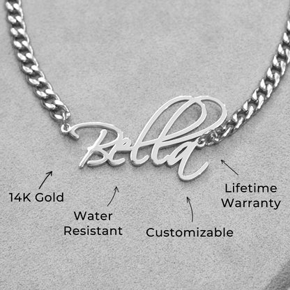 Women Jewelry - White Gold Name Necklace | Style # N37