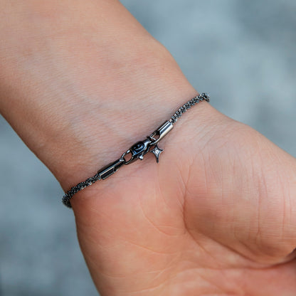 Diamond Cut Popcorn Necklace + Bracelet in Black - 2mm