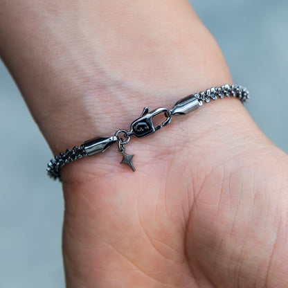 Diamond Cut Popcorn Chain + Bracelet in Black - 4mm