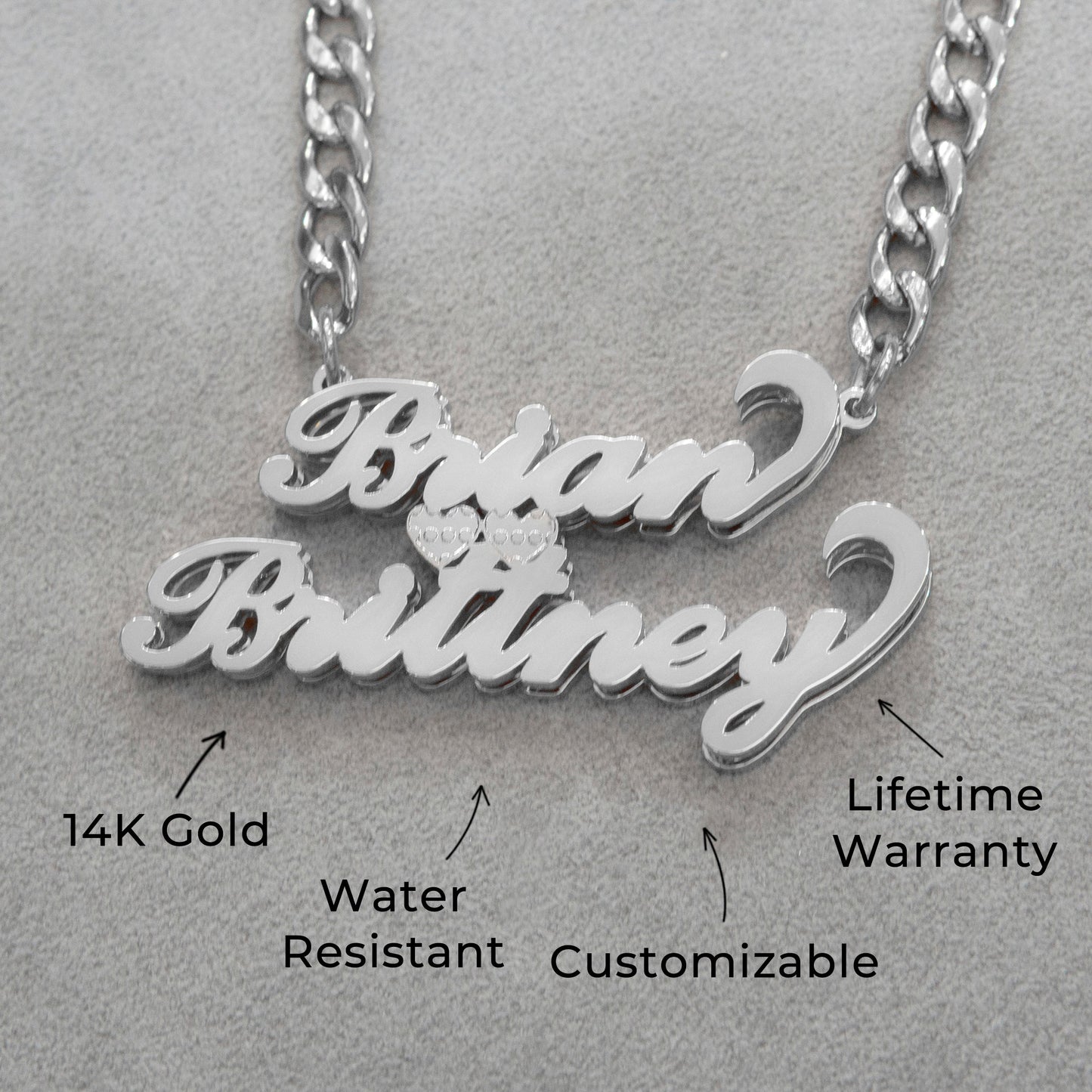 Women Jewelry - White Gold Name Necklace | Style # N28