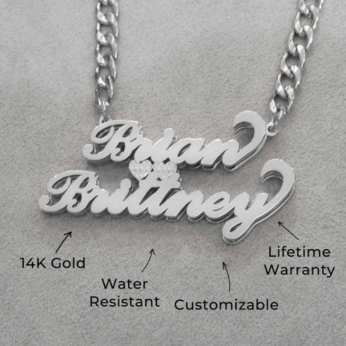 Women Jewelry - White Gold Name Necklace | Style # N28