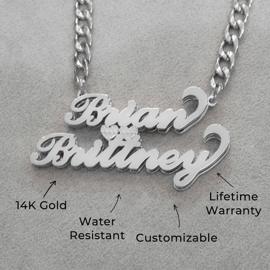 Women Jewelry - White Gold Name Necklace | Style # N28
