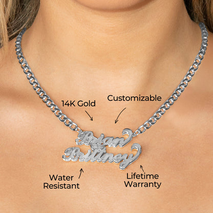 Women Jewelry - White Gold Name Necklace | Style # N28