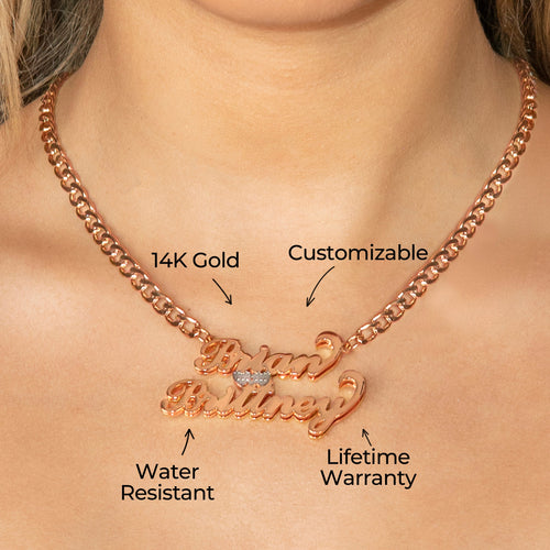 Women Jewelry - Rose Gold Name Necklace | Style # N28