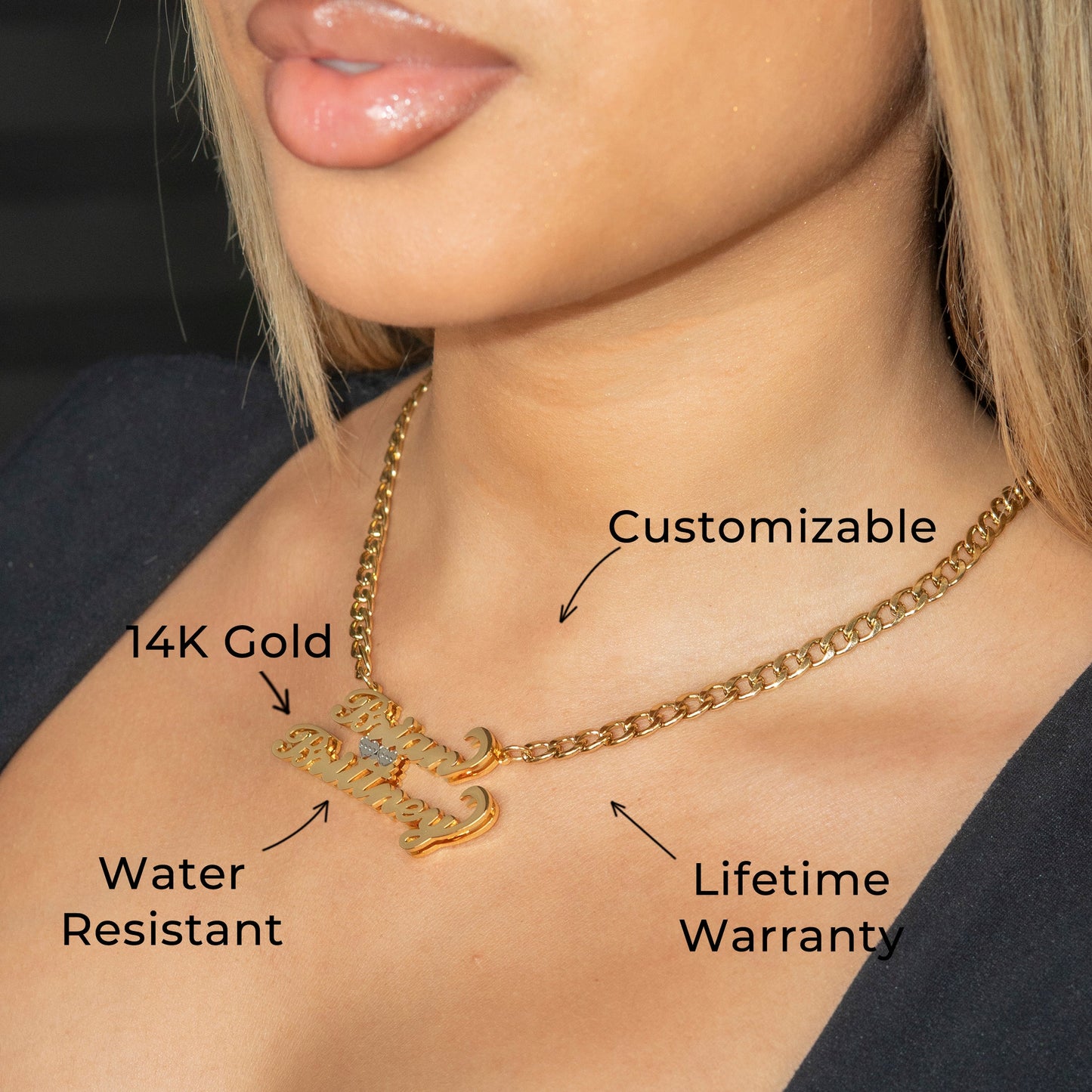 Women Jewelry - Gold Name Necklace | Style # N28