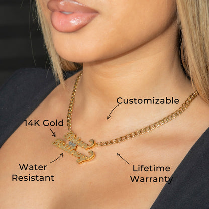 Women Jewelry - Gold Name Necklace | Style # N28