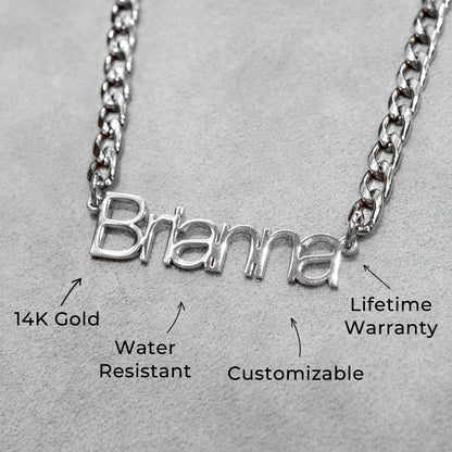 Women Jewelry - White Gold Name Necklace | Style # N14