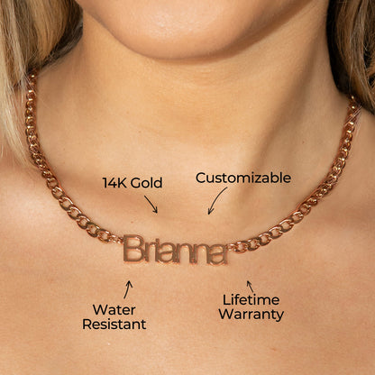 Women Jewelry - Rose Gold Name Necklace | Style # N14