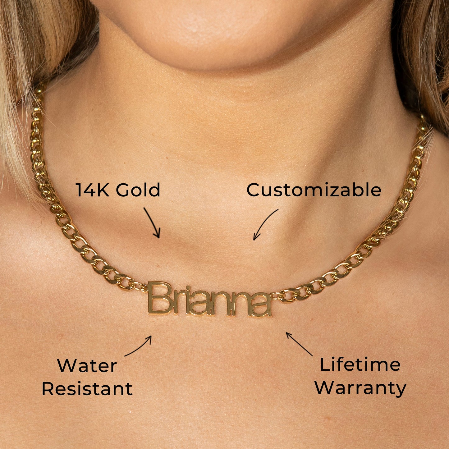 Women Jewelry - Gold Name Necklace | Style # N14