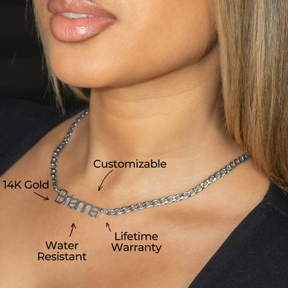 Women Jewelry - White Gold Name Necklace | Style # N14