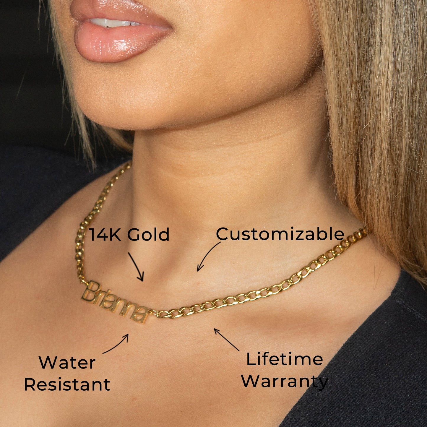 Women Jewelry - Gold Name Necklace | Style # N14