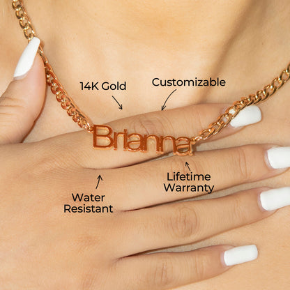 Women Jewelry - Rose Gold Name Necklace | Style # N14