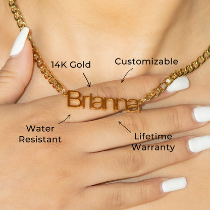 Women Jewelry - Gold Name Necklace | Style # N14