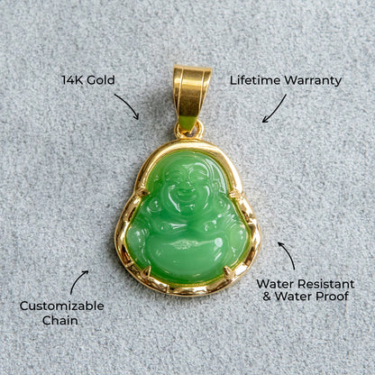 Mens Jewelry - 14K Gold Buddha Necklace | Appx. 5 Grams