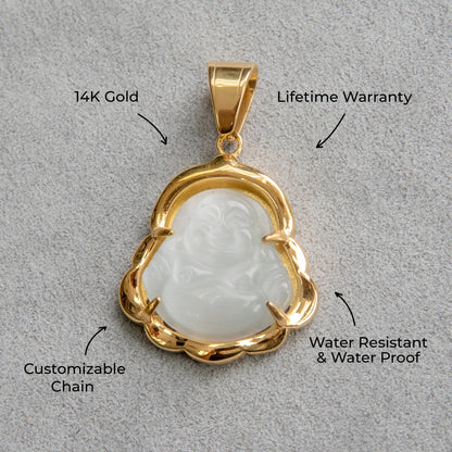 Mens Jewelry - 14K Gold Buddha Necklace | Appx. 13 Grams