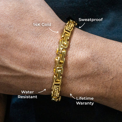 Gold Jewelry -  14K Gold Byzantine Bracelet