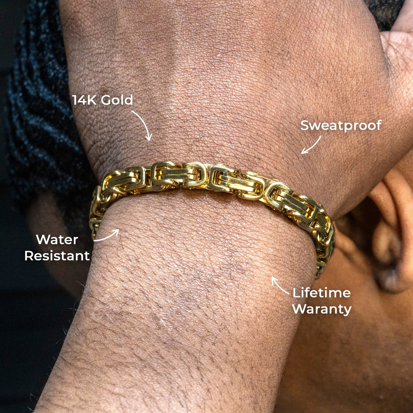 Gold Jewelry -  14K Gold Byzantine Bracelet