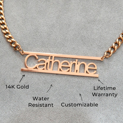 Women Jewelry - Rose Gold Name Necklace | Style # N15