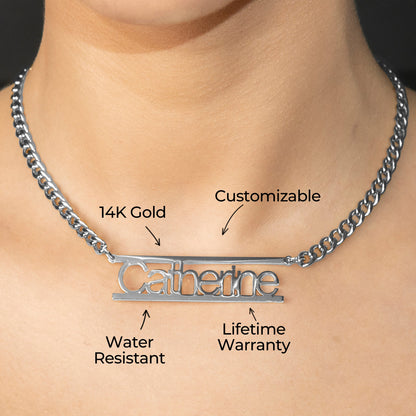 Women Jewelry - White Gold Name Necklace | Style # N15