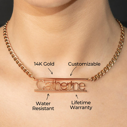 Women Jewelry - Rose Gold Name Necklace | Style # N15