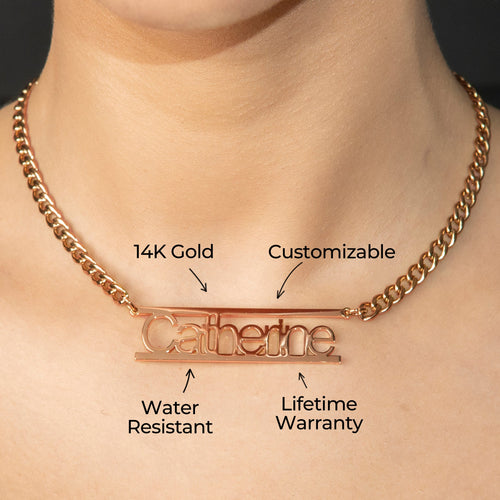 Women Jewelry - Rose Gold Name Necklace | Style # N15