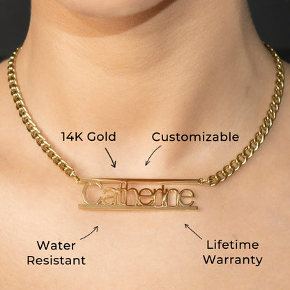 Women Jewelry - Gold Name Necklace | Style # N15