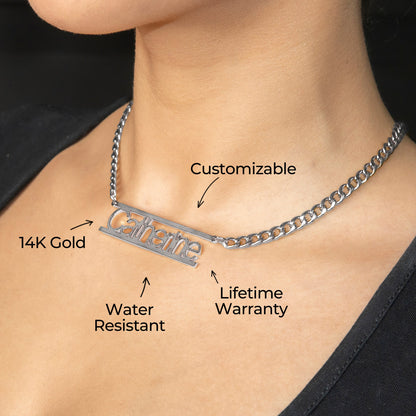 Women Jewelry - White Gold Name Necklace | Style # N15