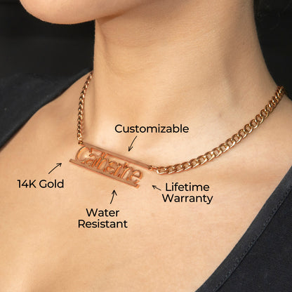 Women Jewelry - Rose Gold Name Necklace | Style # N15