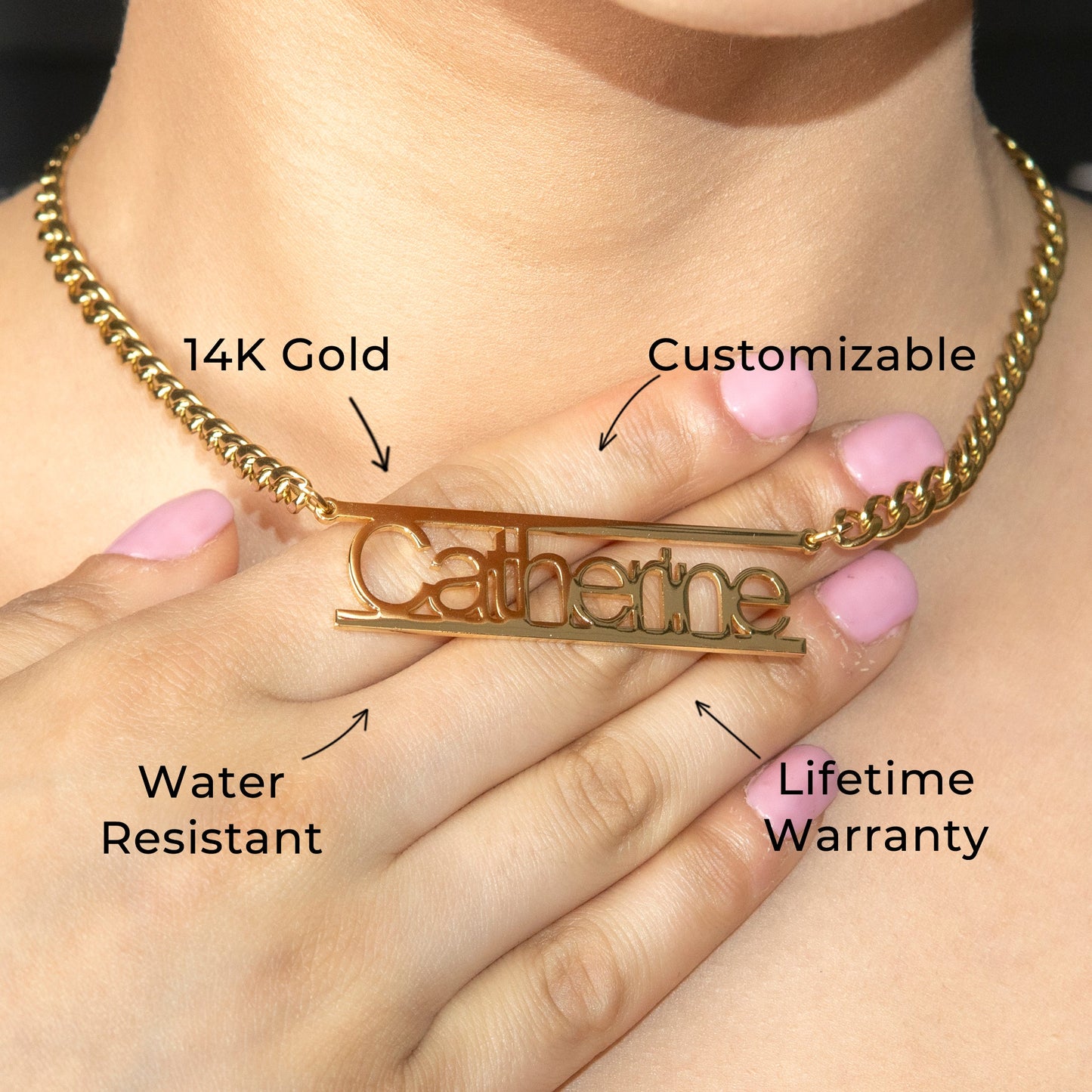 Women Jewelry - Gold Name Necklace | Style # N15