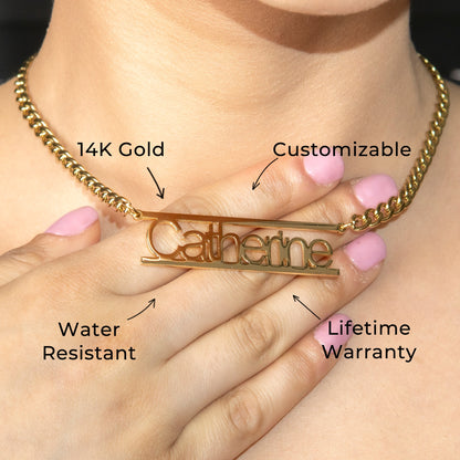 Women Jewelry - Gold Name Necklace | Style # N15