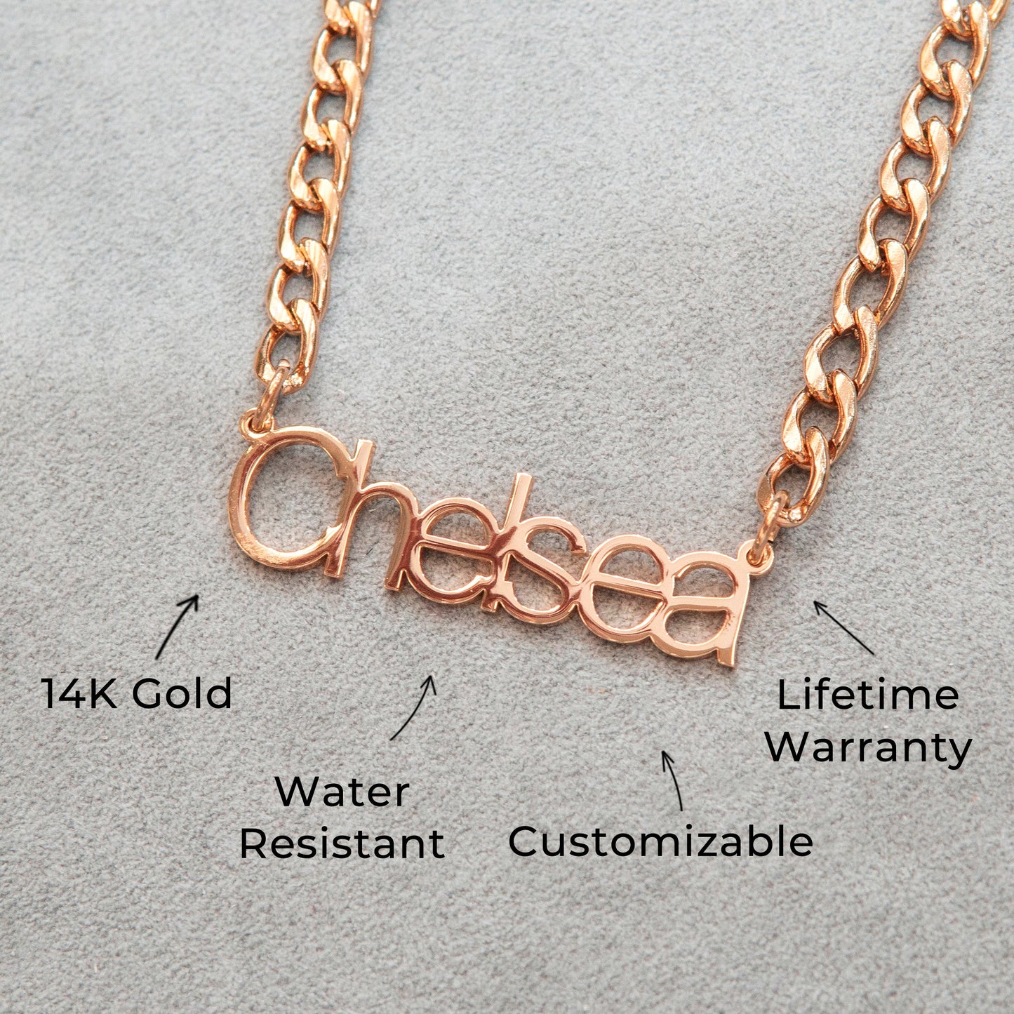 Women Jewelry - Rose Gold Name Necklace | Style # N03