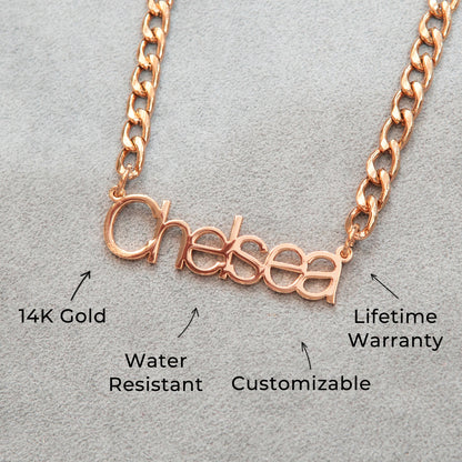 Women Jewelry - Rose Gold Name Necklace | Style # N03