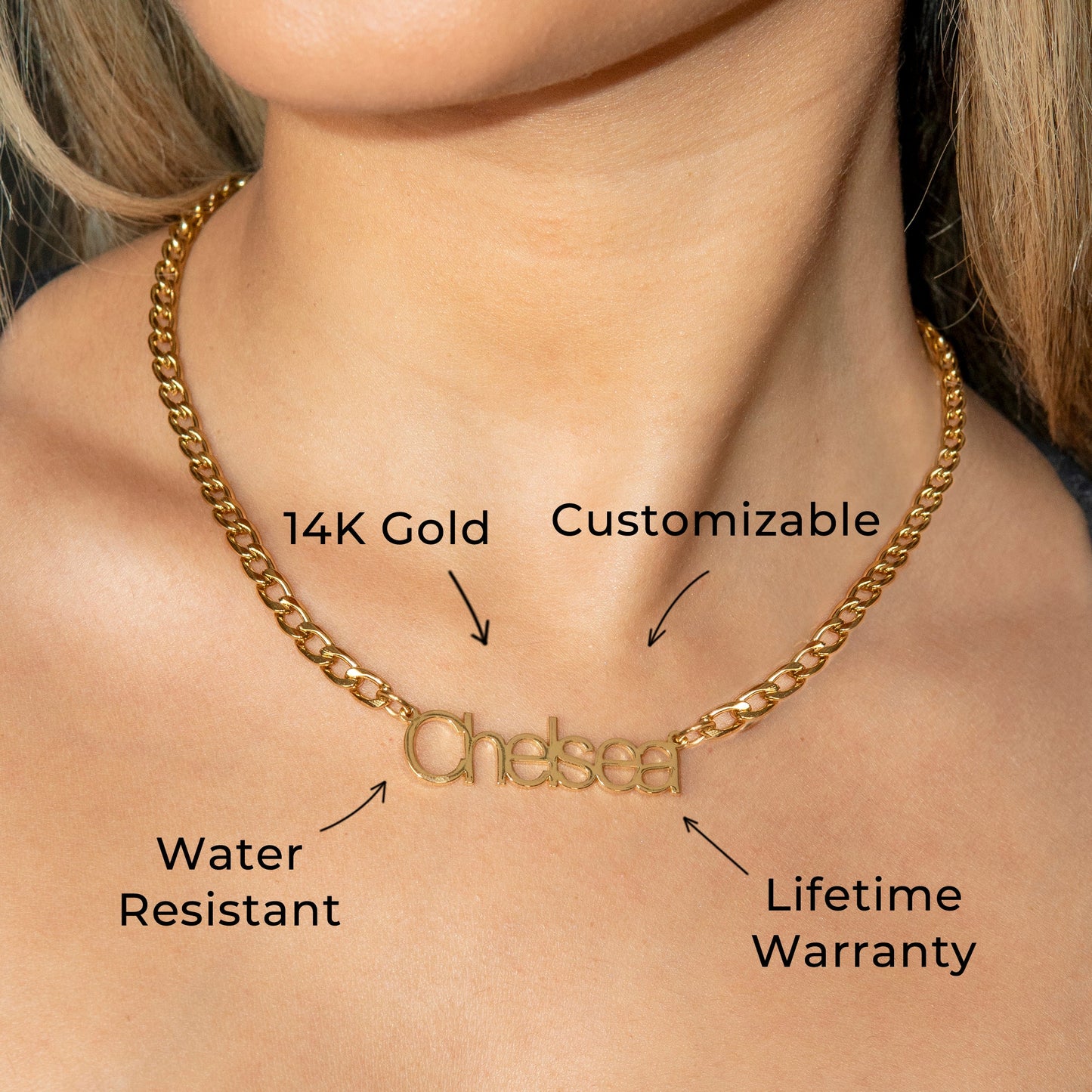 Women Jewelry - Gold Name Necklace | Style # N03