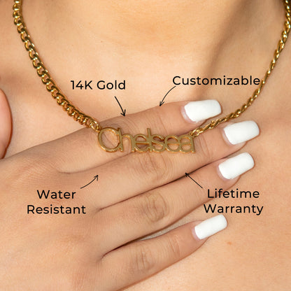 Women Jewelry - Gold Name Necklace | Style # N03