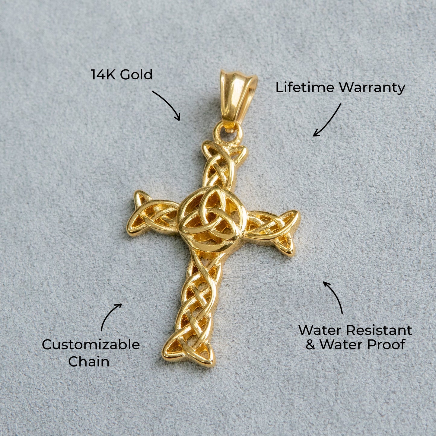Mens Jewelry - 14K Gold Cross Necklace | Appx. 6 Grams