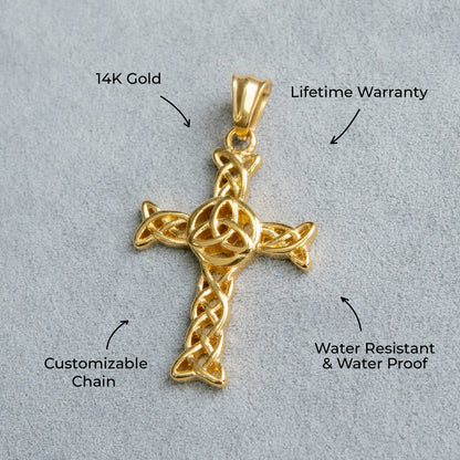 Mens Jewelry - 14K Gold Cross Necklace | Appx. 6 Grams