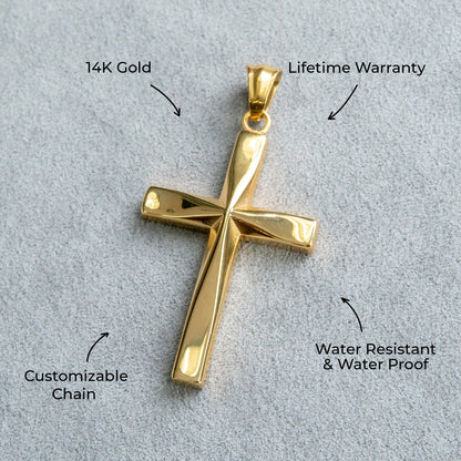 Mens Jewelry - 14K Gold Cross Necklace | Appx. 12 Grams